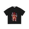Black T Shirt with Bear Cartoon Print and King Text for Casual Wear