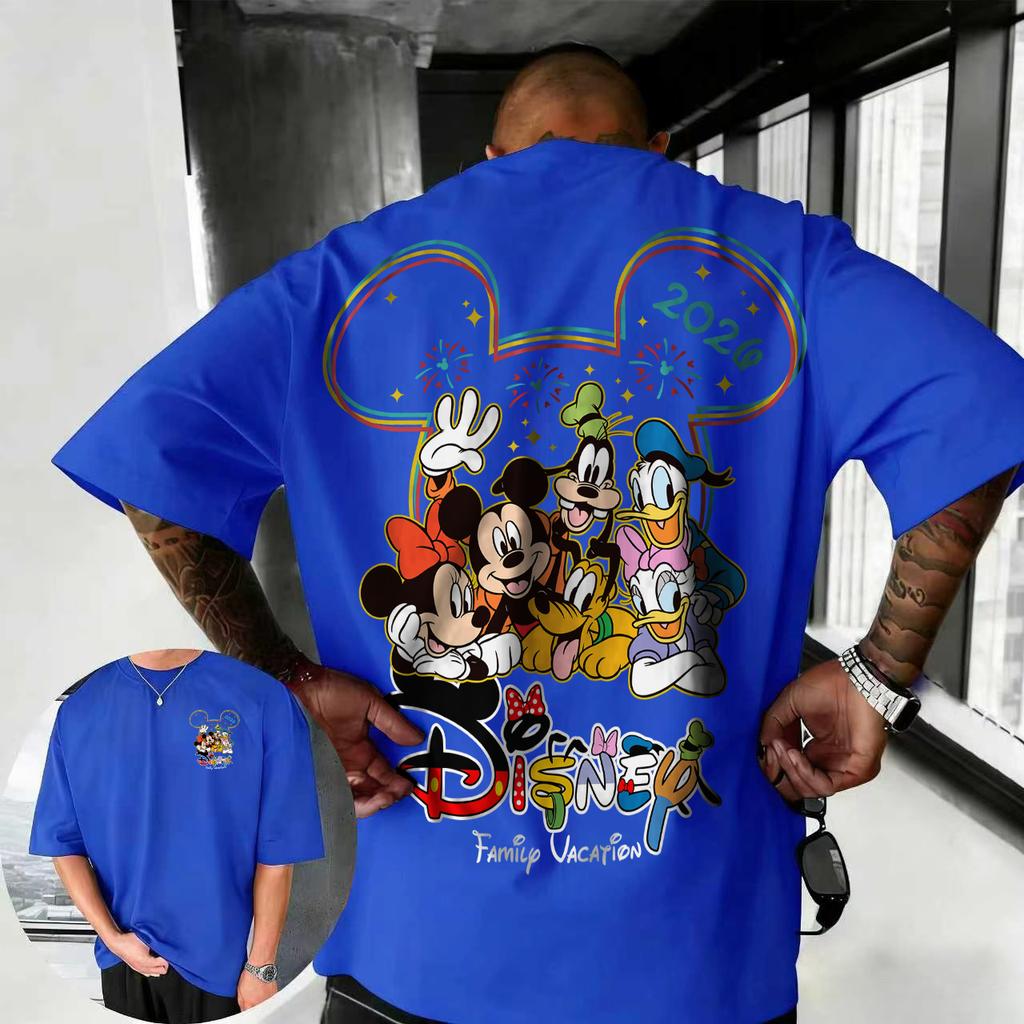 2026 Zomer Disney Mickey Mouse Donald Duck Grafische T-shirt Heren Mode Katoen Kwaliteit Casual Los Korte Mouw Klassiek Unisex