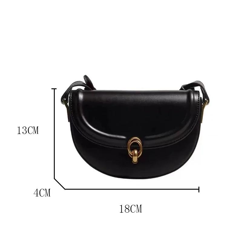 Saddle Crossbody Bags For Women  Trend Fashion Pu Leather Compact Shoulder Handbags And Purses Solid Vintage Bag Purses