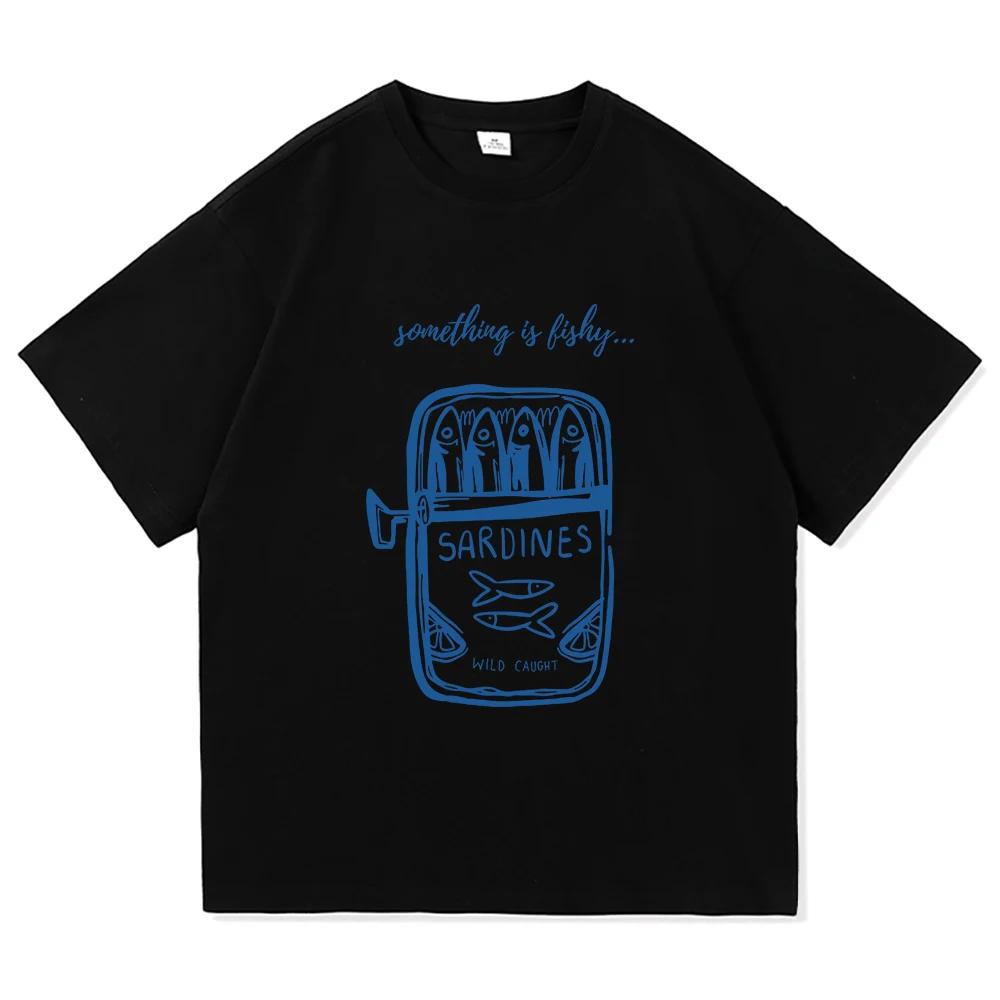

Sardine TShirt Fashion Men Women Clothing Retro Harajuku Clothes Sea Ocean Fisherman Tops Vintage Cotton TShirts S