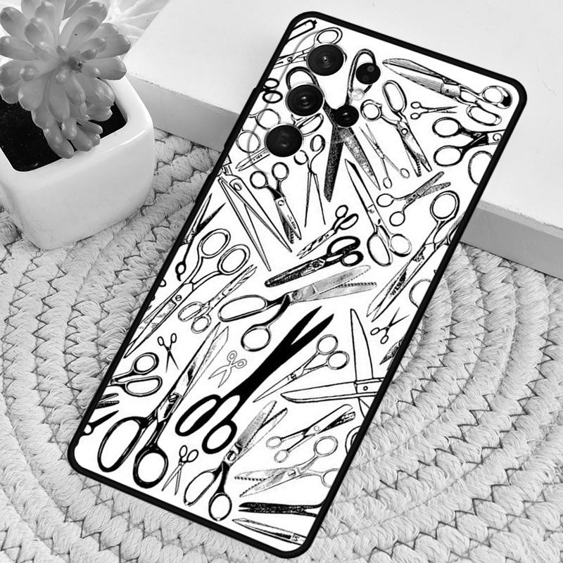 Barber Scissors Hairstylist Salon Pattern Phone Case for Samsung Galaxy Note 10 Pro S26 Ultra S23 S24 FE S25 S21 S22 PLUS Cover