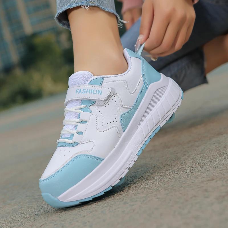 2026 the Latest Girls' Roller Skates Outdoor Breathable Wear-resistant Four-wheel Wheel Shoes Student Roller Skates