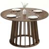 Dining Table For 4 6 People Modern Kitchen Table With Slatted Base 120 Cm Round Light Walnut