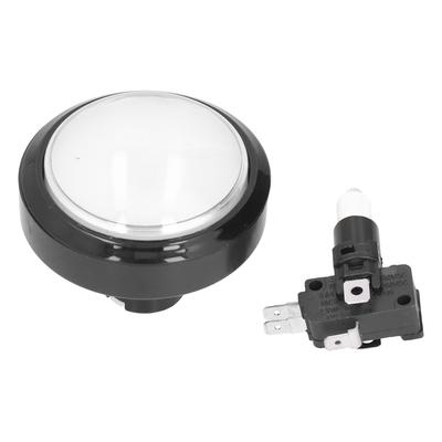 60mm Großer Konvexer Knopf 2-Fußschalterknopf mit LED-Licht für Kranmaschine SpielkonsoleWeiß
