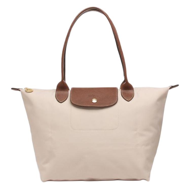 Longchamp Le Pliage 28 Button Zipper Closure Long Handle Dumpling Tote Bag Women Tote Bags Paper-Color 2605089P71