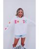 Azura Exchange White Glitter Howdy Patch Graphic Casual Sweatshirt