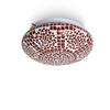Glass Mosaic LED Round Ceiling Lamp, Red White for Home Bar Restaurant Cafe Decoration,