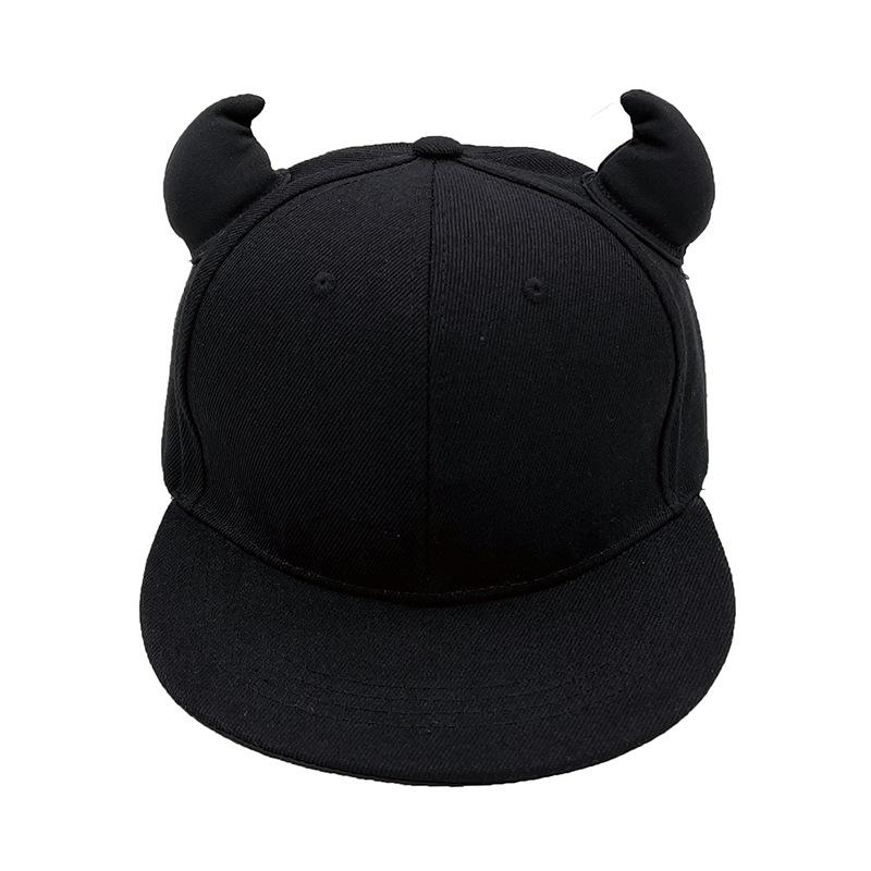 European and American Parent-child Devil Corner Decorative Baseball Cap Cap Cap Sun Hat Outdoor Sports Hat Personalized Flat Edge Hat