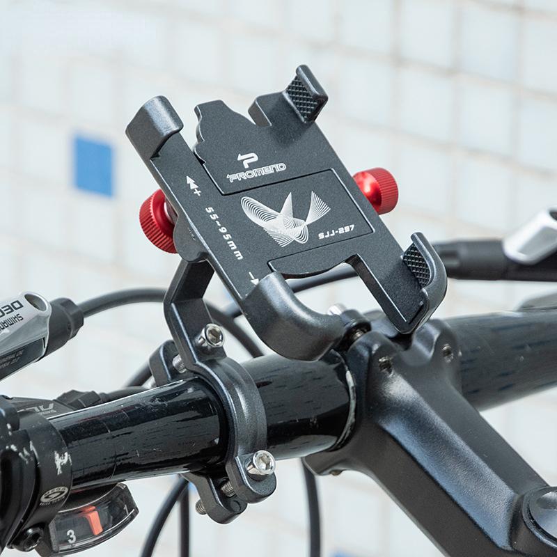 Promend 360° otočný držák na mobilní telefon na kolo Hliníkový nastavitelný držák na kolo Protiskluzový stojánek pro MTB Cyklistický držák