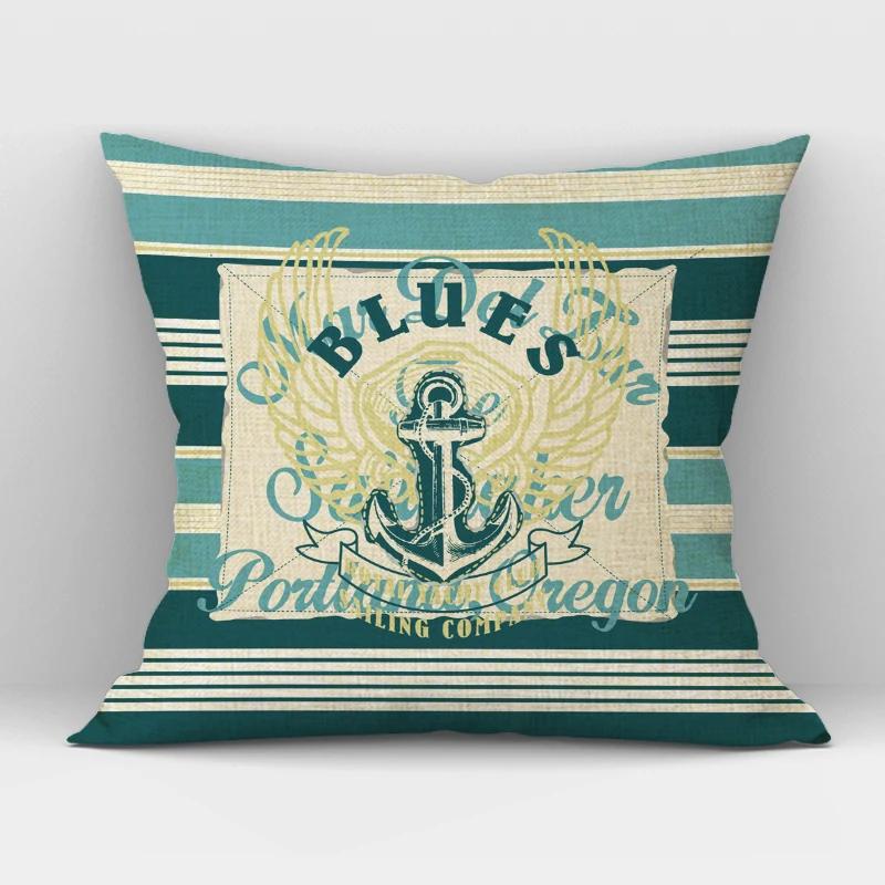 Navigation Anchor Ship Throw Pillows Cover Bedding Camping Hotel Office Pillowcase Ocean Cushion Cover for Home Decor
