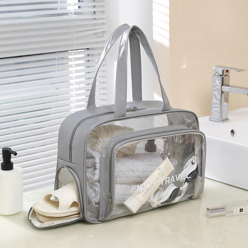 Large Capacity Waterproof Travel Bag with Shoe Compartment - Portable Handheld and Beach Ready.