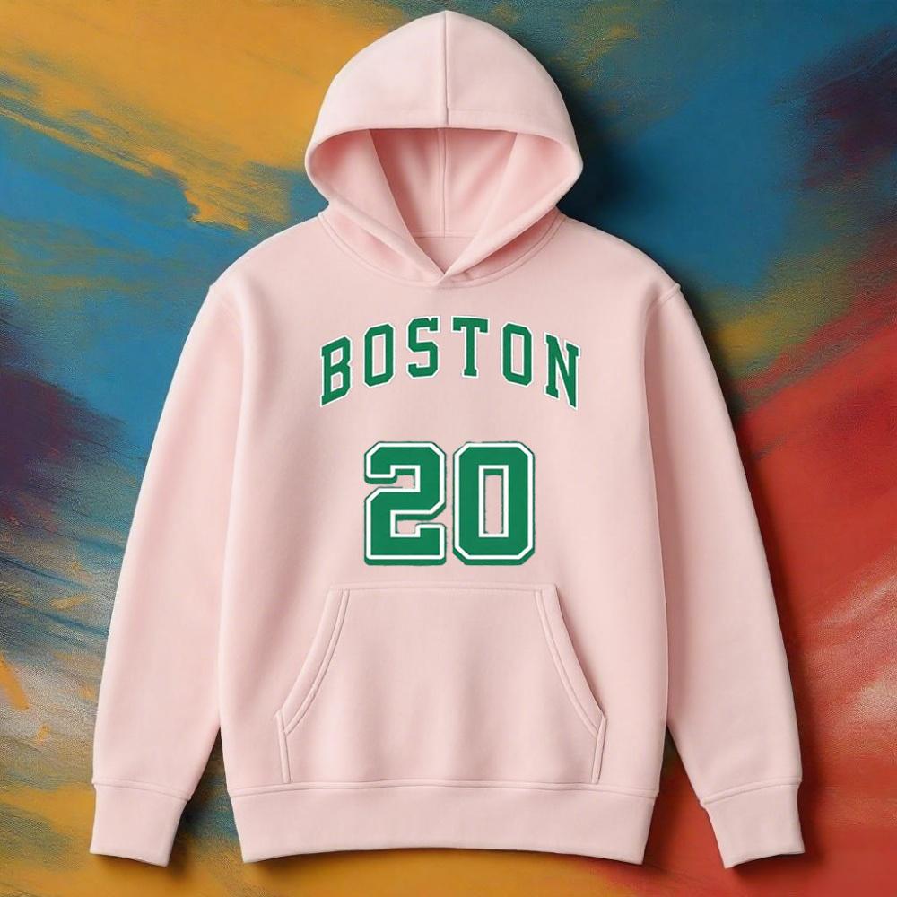 Lässiger Boston No20 Bedruckter Warmer Hoodie für Männer und Frauen Streetwear Herbst/Winter Bequemer Hoodie, Farbverblassungsbeständig, Alltagskleidung