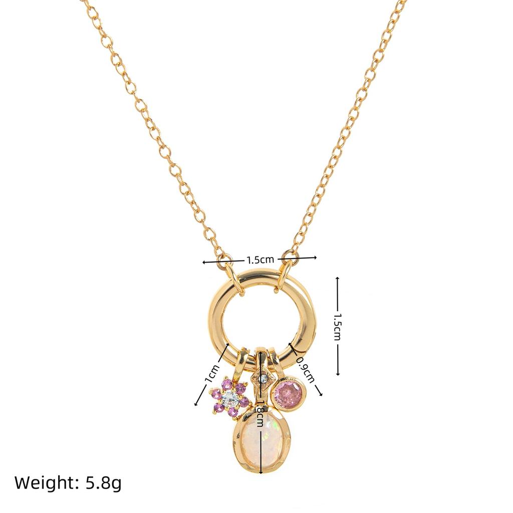 DIY Birthday Stone Necklace 12 Birthday Stone Pendant Zircon Clavicle Chain Plated with Genuine Gold for Color Preservation