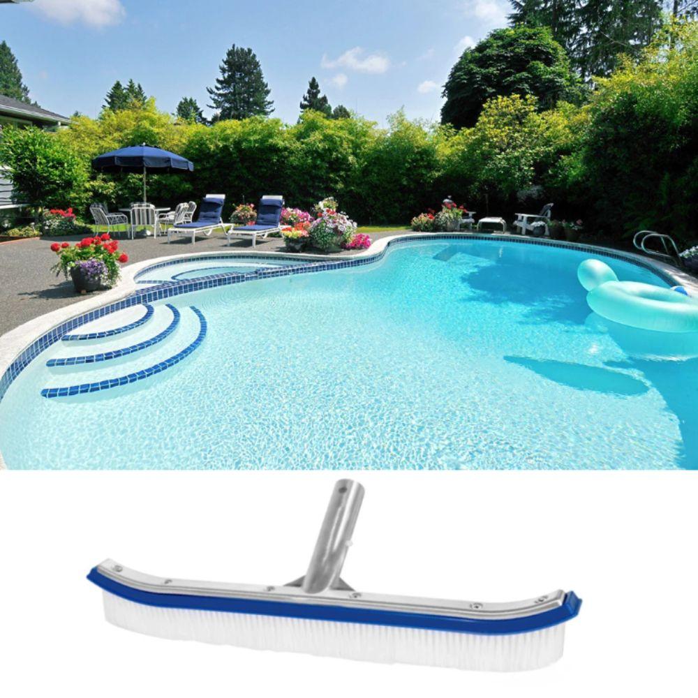 18 Inch Pool Cleaning Brush Stainless Steel Brush Pool Wall Brush  Swimming Pool Maintenance