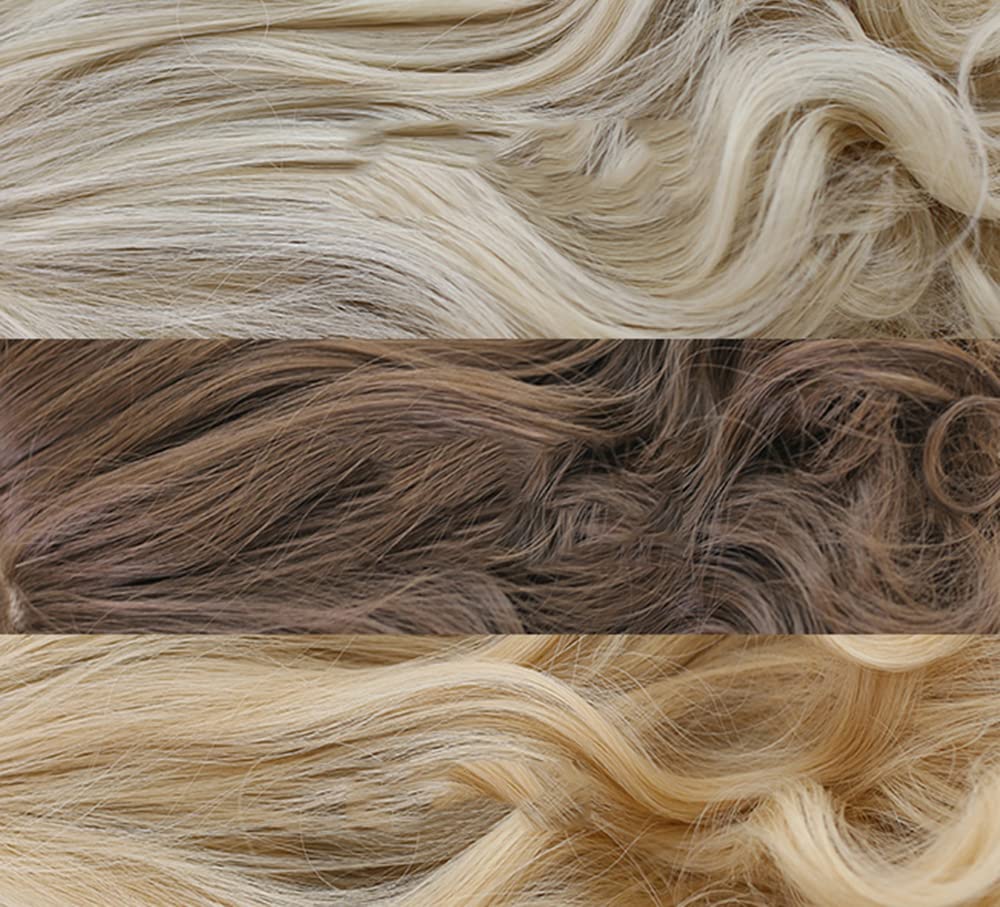 Lolita Volume Lolita Everyday Gradient Wig GAL-style Wig, Heat-Resistant, Curl, Midi, Short, Ladylike, Perm, Wave, Cosplay, Party, Style, Wear, (Gold)