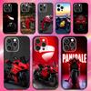Coque de téléphone pour moto rouge pour iPhone 16,15,14,13,12,11,Pro,Max,Plus,X,XS,XR,SE,8,7,Mini D-Ducaties Coque souple en silicone noir