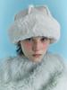 Poejidam Fur Toque Hat In Suede Cream