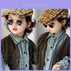 Childrens Retro Plaid Beret Hat With Sun Protection For Spring Autumn Kids Ages 210