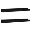 823598 vidaXL Étagères murales 2 pcs Noir 110x12x9 cm Bois de pin massif