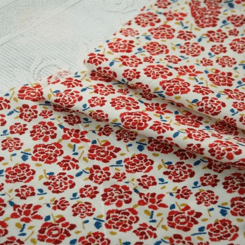 Pre-Cut 140x50cm Printed Poplin Fabric Pure Cotton Soft Touch Small Floral Fabric DIY Breathable Sewing Cloth Summer
