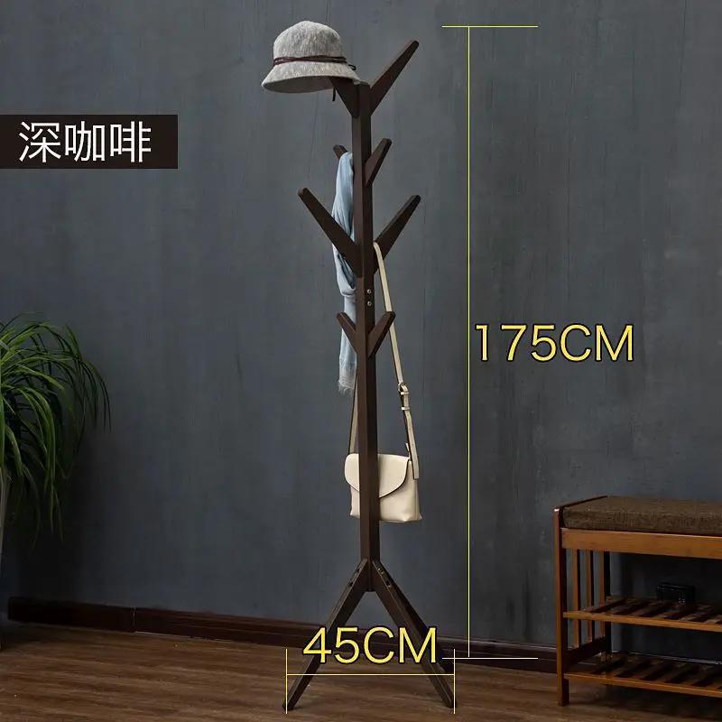 Solid Wood Coat Rack 8-Hook Clothes Hanger Hat Stand Floor Home Bedroom Storage Organizer Minimalist Modern Decorative Furniture