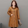 Cappotto di pelliccia di moda in pelle da donna invernale Cappotto di pelliccia di agnello più cappotto di pelle di media lunghezza ispessimento di velluto di grandi dimensioni