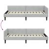 Corner Bed Frame with Headboard Light Grey 90 Cm X 190 Cm Velvet