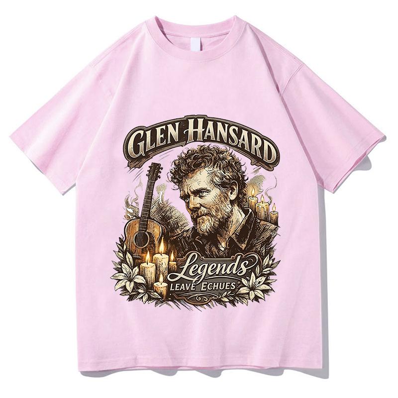 Glen Hansard Print Tshirts Unisexs Unisex Vintage Tee Student Fashion Design Vacation Tops Unisex Casual Aesthetic Tops Clothes