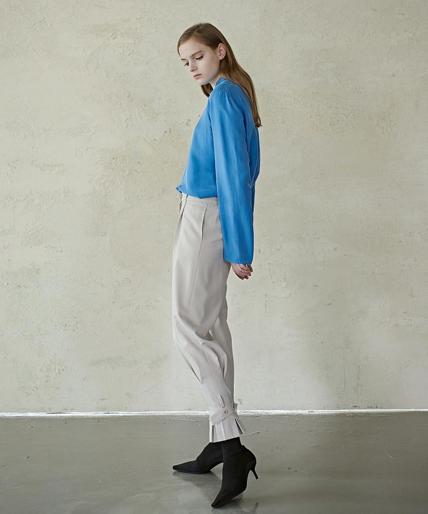 MITTE Hem Line Pleats Banding Pants _Beige
