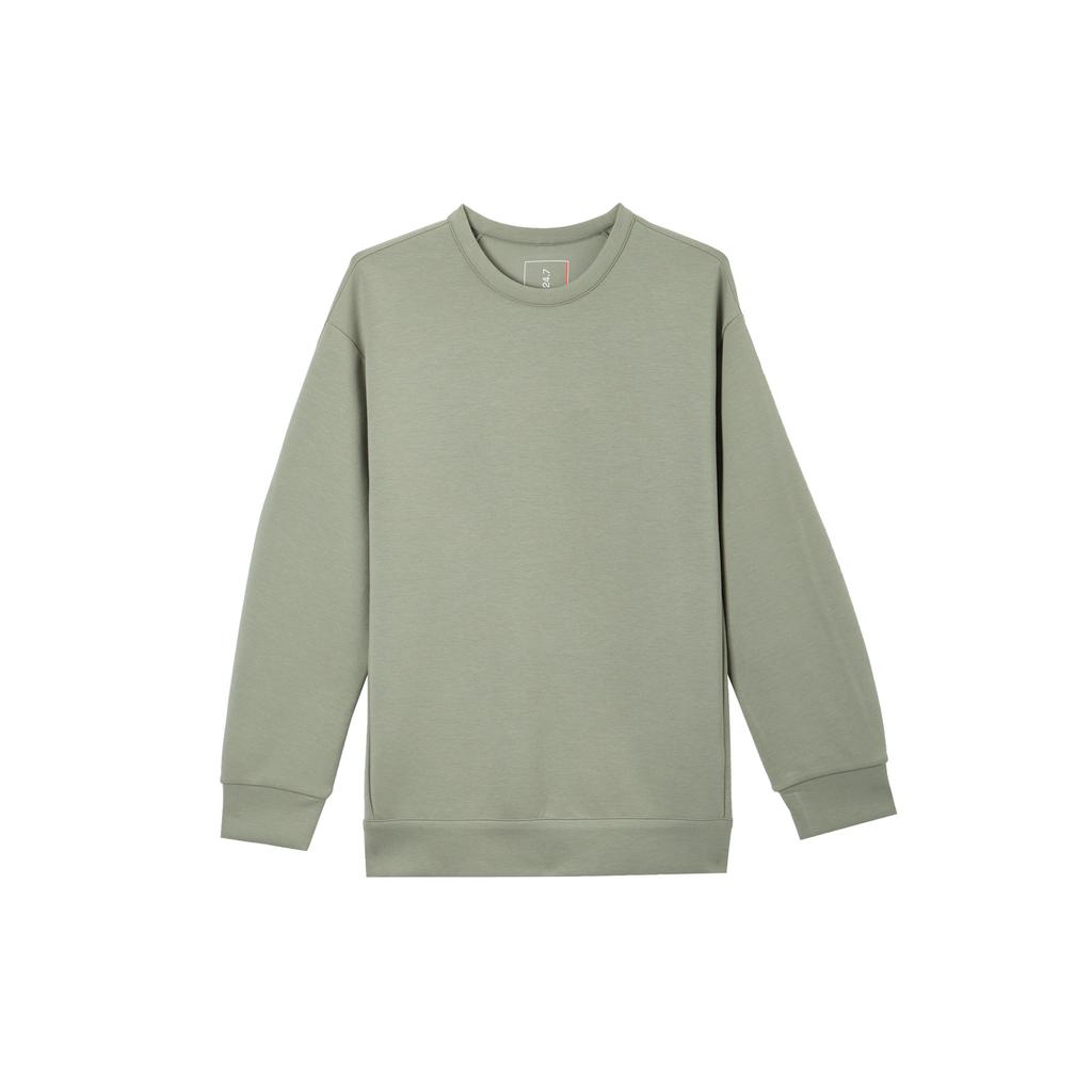 Nike Dri-Fit 24.7 Series Lässiges Einfaches Rundhals Langarm Sweatshirt Herren Sweatshirt Hellgrün-Grau Stahlgrün HQ6965320