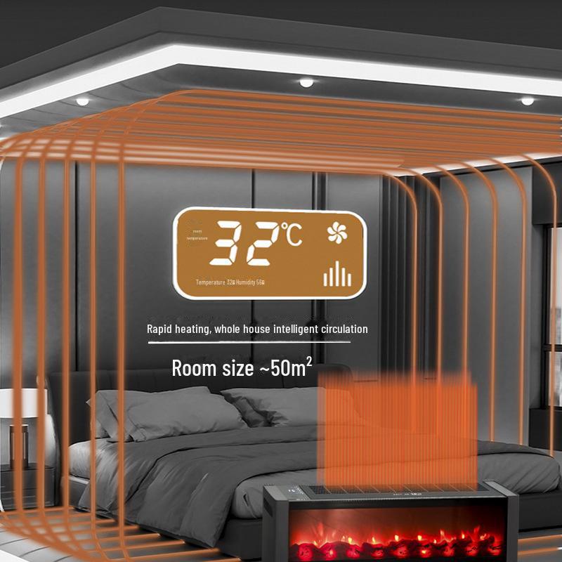 Yangzi Voice-Controlled Skirting Heater with 3D Flame Simulation for Home
