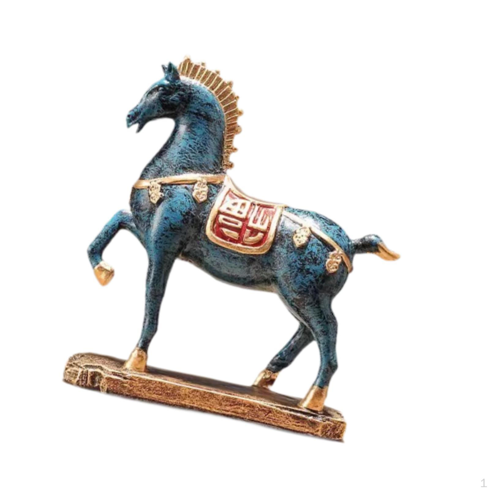 

Настольная скульптура лошади для декора дома по фен-шуй, стоящая статуэтка для гостиной 15.5 cmx5 cmx16.5 cm