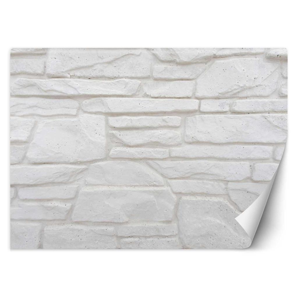 Wallpaper White Stone Wall Bricks