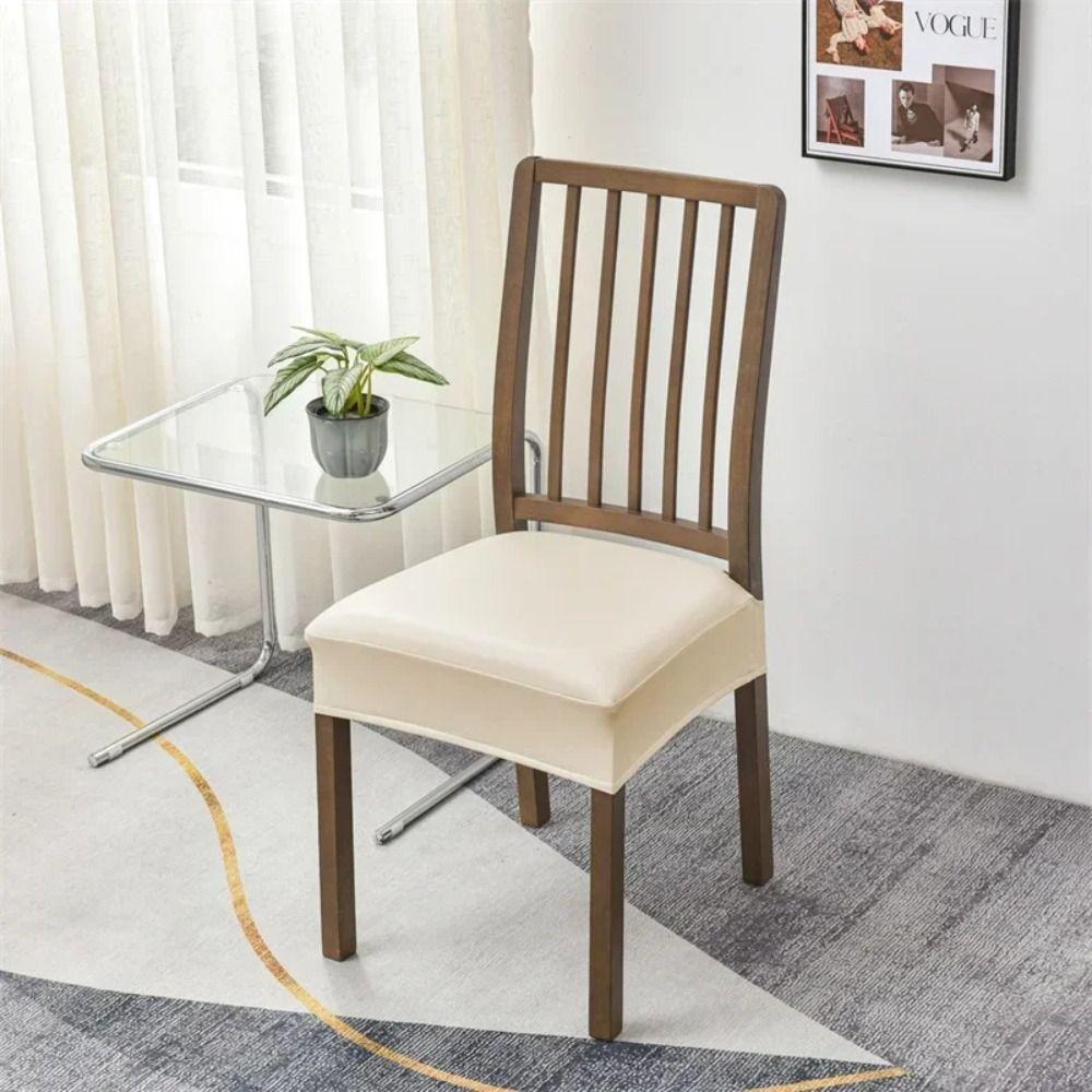 PU Leather Waterproof Seat Protectors Square Shape Elastic Chair Slipcover  Kitchen Use