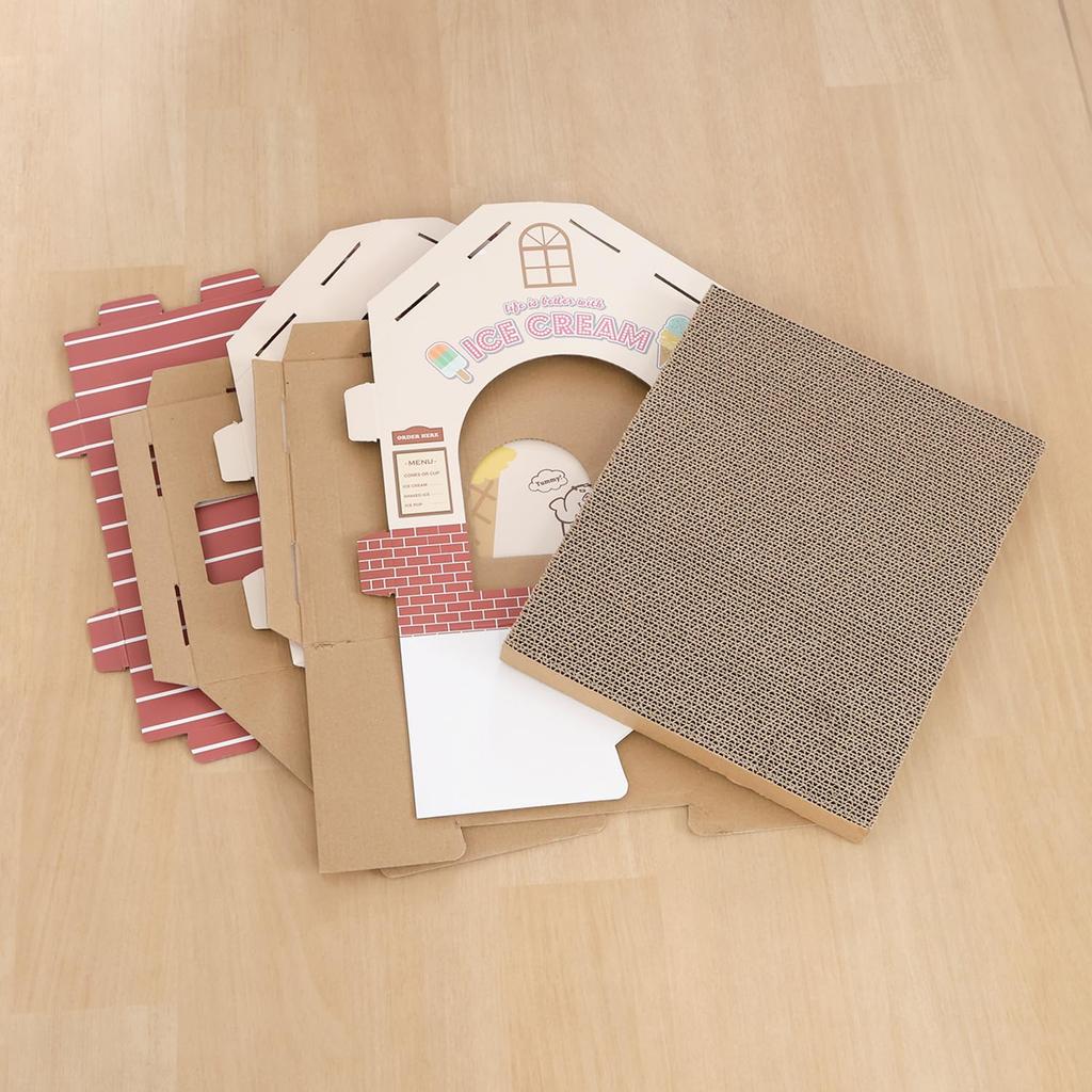 Fuji Boeki Cute Cat Scratching Post, Cardboard House, 37cm Wide x 30cm Deep x 38cm High, Weight Capacity, Product Number 49194