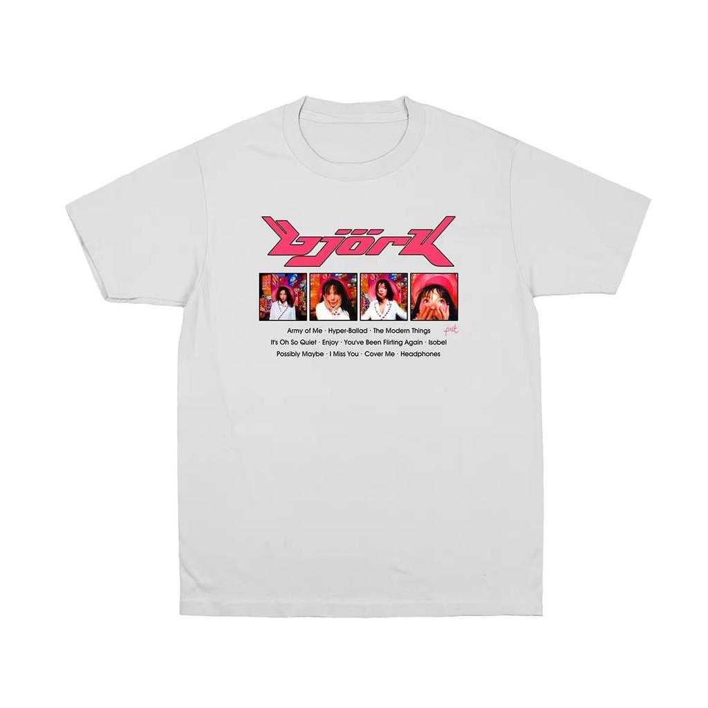 Björk Tshirt Pop Electronic Music Mens Cotton Summer Tshirt Printed Clothing 2026 New Pure Cotton Summer Short Sleeve