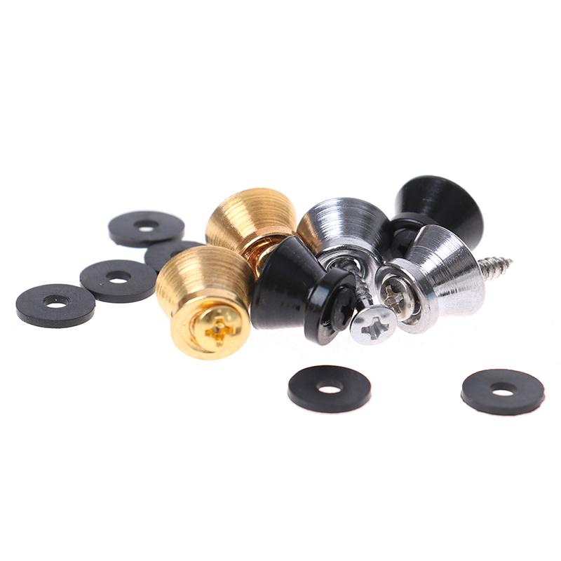 2 Stück Gitarre Bass Ukulele Gitarrengurt Schnalle Knopf Schloss Pins Metall Endstück Schloss