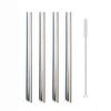 5Pcs Metal Drinking Straw Set Reusable 304 Straw Stainless Steel Straw Wide 12mm Pearl Milkshake Bubble Tea Straw With Brush