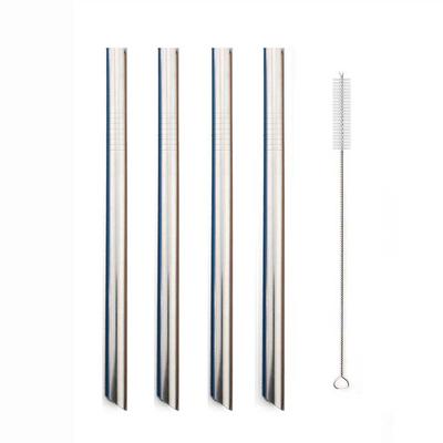 5 Stück Metall-Trinkhalm-Set Wiederverwendbar 304 Edelstahl-Strohhalm Breit 12 mm Perlenmilchshake-Blasentee-Strohhalm Mit Bürste