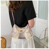 Women's Faux Leather Bowknot Shoulder Bag, Retro Pearl Decorated Crossbody Purse, Small Square Satchel for Daily Wear