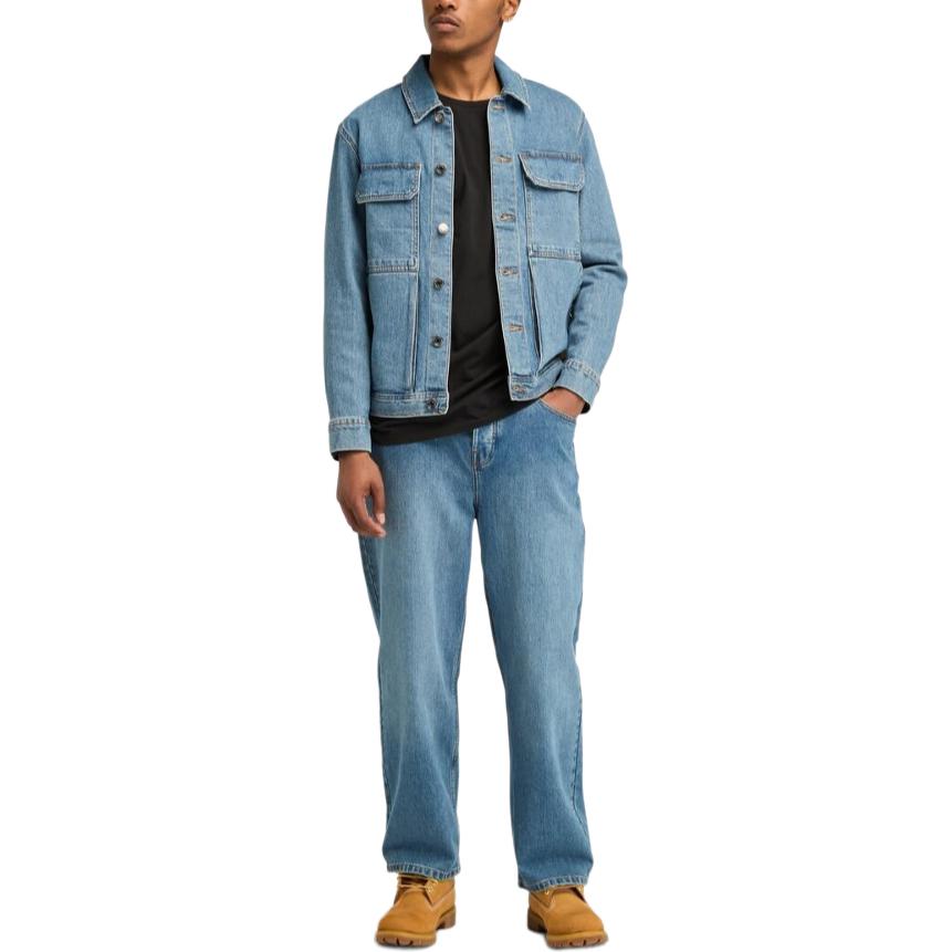 Timberland Single Button Collar Long Sleeve Denim Jacket Men Jackets A4285-EJW