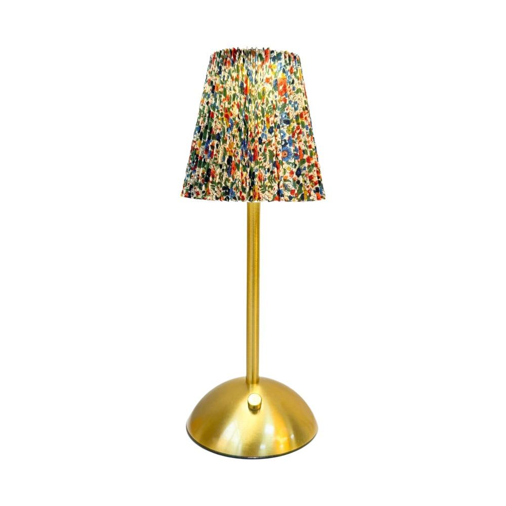Fabric Shade Pleated Desk Lamp Metal Base LED Night Light Modern Design Touch Bedside Lamp Bar