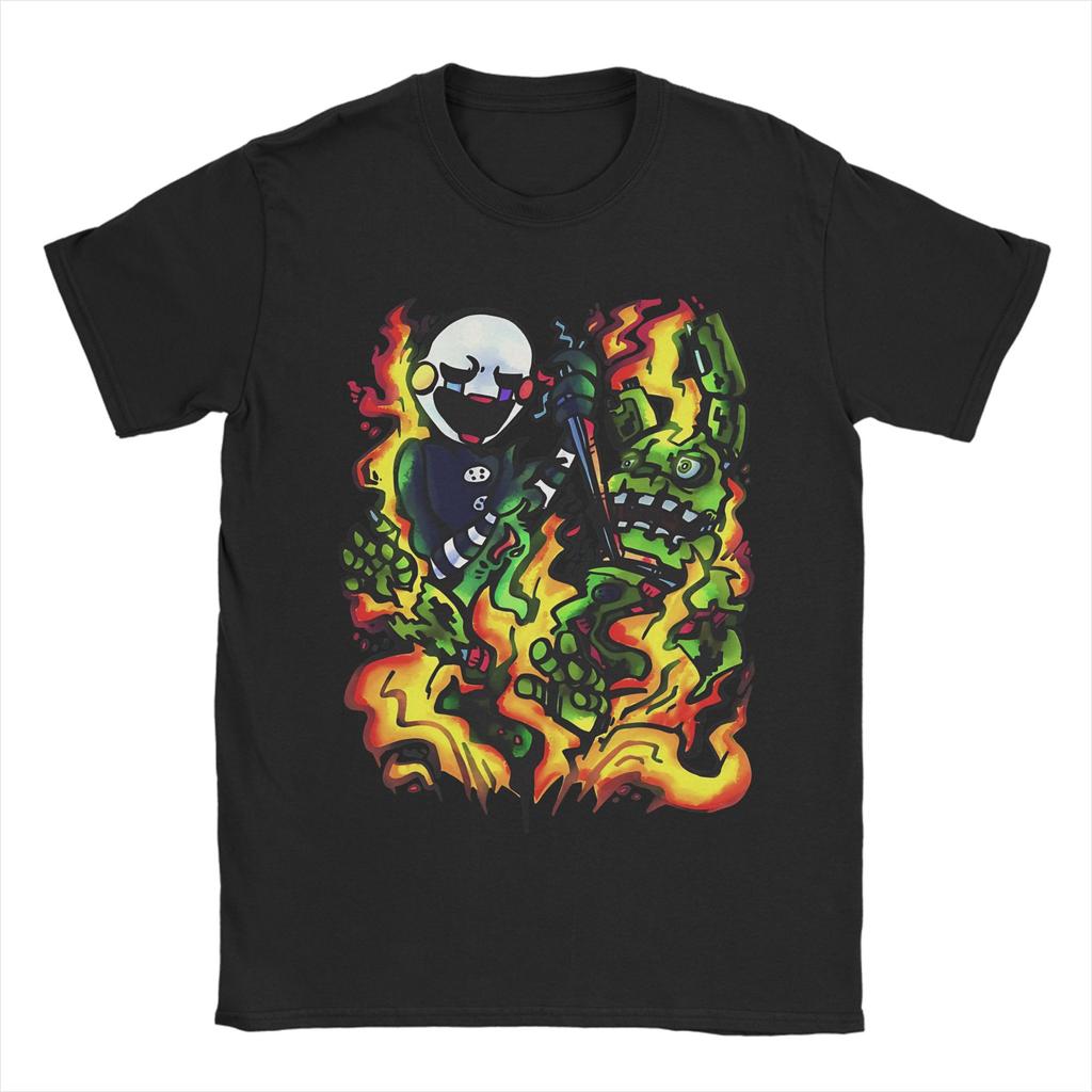 Men TShirts FNAF At Freddys The Puppet Funny Pure Cotton Tee Shirt Short Sleeve T Shirts Round Collar Tops 4XL 5XL