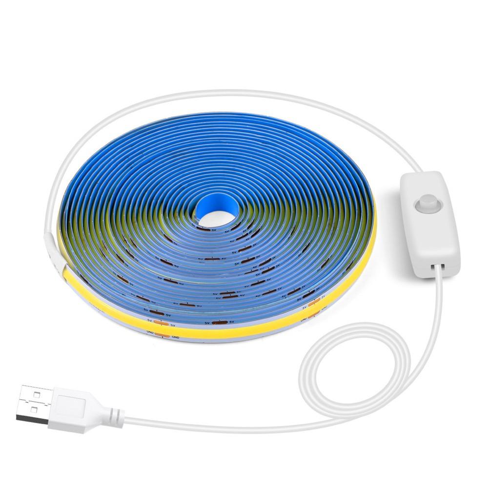 White USB 5V Led Lights Flexible Tape Lights New COB Led Strip Lights  Home