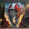 American flag elephant football helmet patriotic bold design blanket flannel throw blanket USA national pride gift for fans
