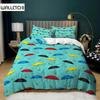 Capa de edredom guarda-chuva colorida, conjunto de cama estilo desenho animado para crianças e adolescentes, tamanho queen, capa de edredom de poliéster