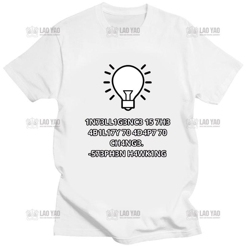 Kreativní pánská trička Vtipná geekovská trička Inteligence je schopnost přizpůsobit se změnám Potisk písmeny Tričko Pánské Nadměrné tričko