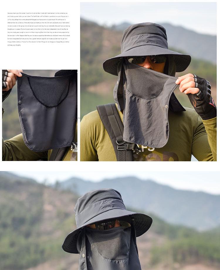 Unisex Quick-Dry Sunscreen Fishing Hat with Breathable Face Cover 9073