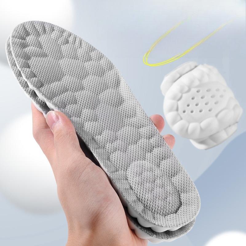 3pair Step on Insole Comfortable Massage Sports High Elastic Shock Antibacterial Deodorant Sweat Men Shoes Height Increase