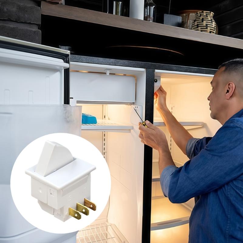 Fridge Door Lamp Switches Part White Housing 250VAC 0.25A 2 Pack for Kitchen Refrigerator Service and Daily Repair
